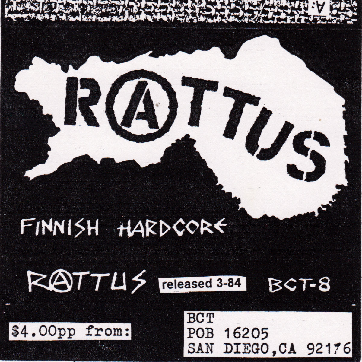 BCT08 Finnish Hardcore Rattus Borderless Countries Tapes