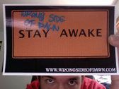 "Stay Awake" t-shirt, sticker, and CD package photo 
