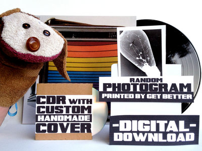 SUPER DELUXE! Digital Album + LP + Custom Handmade CDR + Random Photogram printed by Get Better AND a handmade washcloth HAND PUPPET! main photo