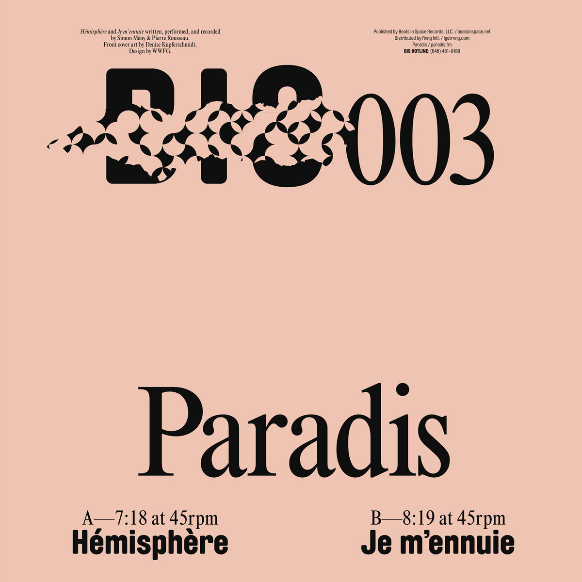 Paradis - Hémisphère b/w Je m'ennuie 12