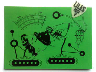 GLOW IN THE DARK 'LILES' PLECTRUM  WITH SIGNED POSTCARD. main photo