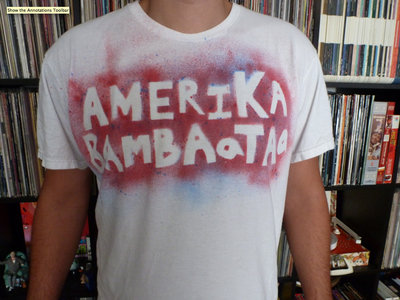 Amerika Bambaataa T-Shirt design Red/Blue on White - Mens main photo