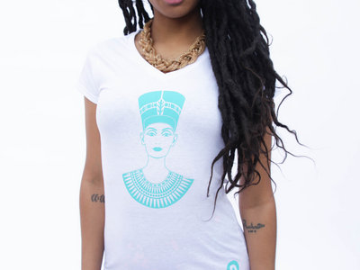 T-Shirt (Nefertiti) turquoise and white main photo