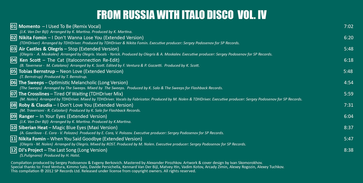 VA - From Russia With Italo disco vol.IV | Various Artists | SP Records
