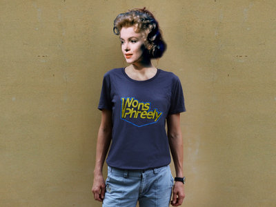Blue+Yellow Logo . regular fit & slim fitted. Screen Printed . charcoal grey T-shirt. main photo