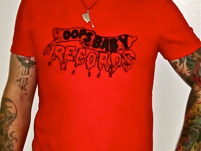 Men's Oops Baby Records Logo T-Shirt (Red) main photo