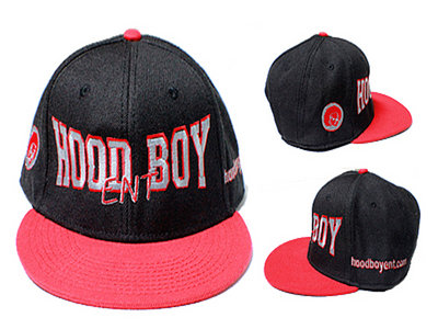 Hood Boy Entertainment Snap Back Black on Red Bill w/Silver Text main photo