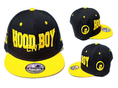 Hood Boy Entertainment Snap Back Black on Yellow Bill w/Yellow Text main photo