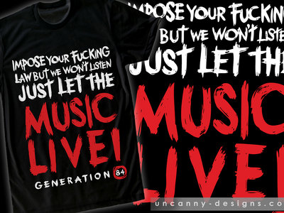 'Just let the music live' Black T-Shirt main photo
