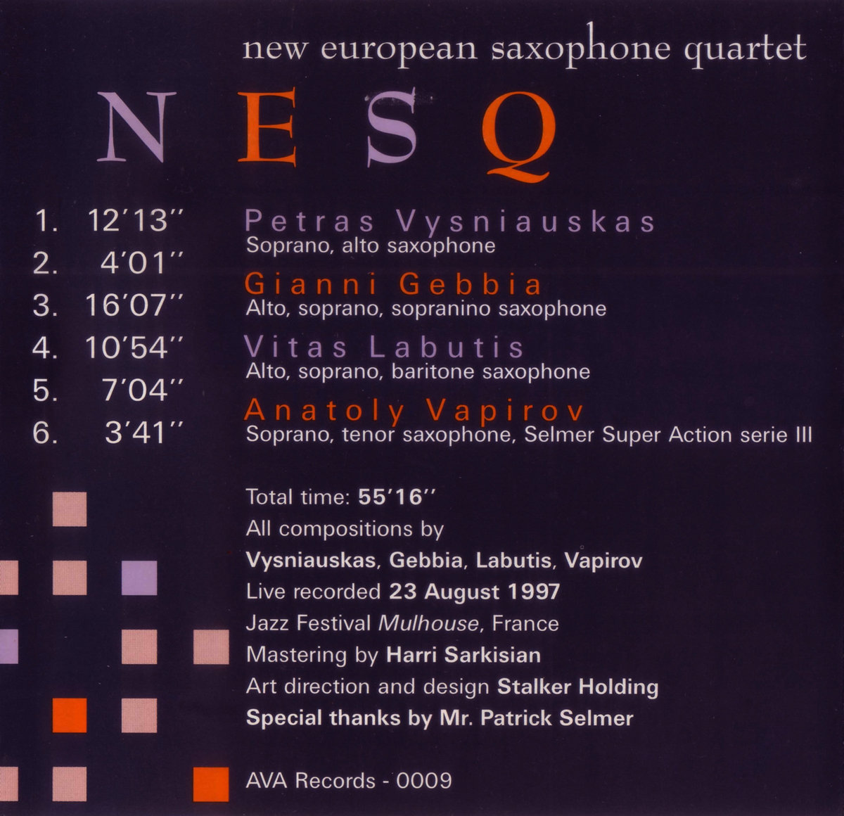 NESQ new european saxophone quartet | NESQ | objet-a