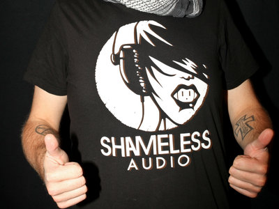 Shameless Audio V-Neck T-Shirt (White Logo) main photo