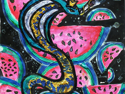 Smokin snake in watermelon space (drawing) main photo