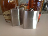 Whiskey Band Flask -with Original MaBa Engraved Song Quote photo 