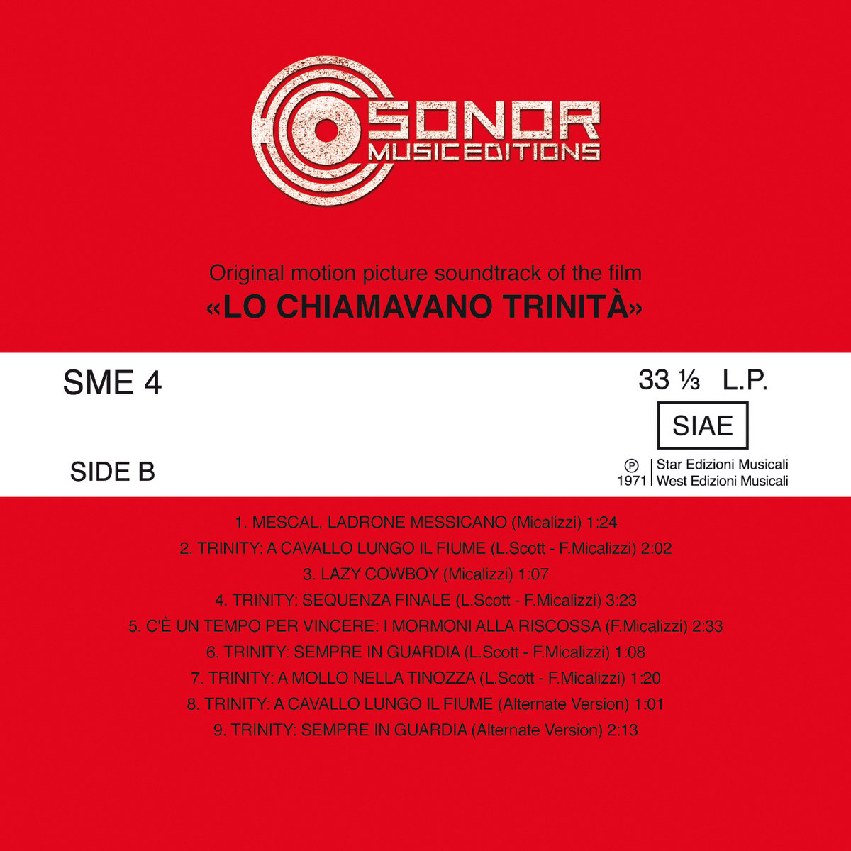 LO CHIAMAVANO TRINITÀ (Original Motion Picture Soundtrack) | Franco  Micalizzi | SONOR Music Editions