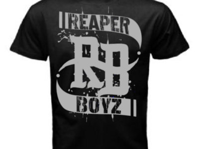 Reaper Boyz Logo T-Shirt (Gray Logo on Black Shirt) main photo