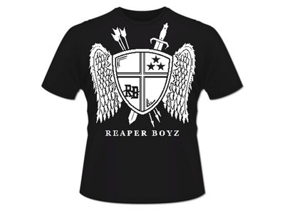 Reaper Boyz Shield Logo MEN's T-Shirt (White Logo on Black Shirt) main photo