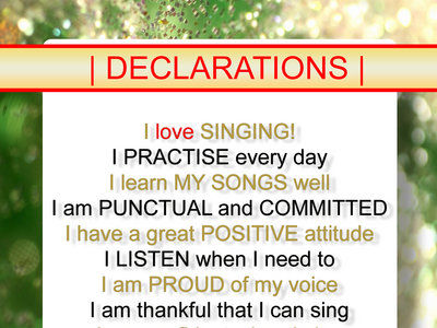 Singing For Kids Declarations A5 Laminated main photo