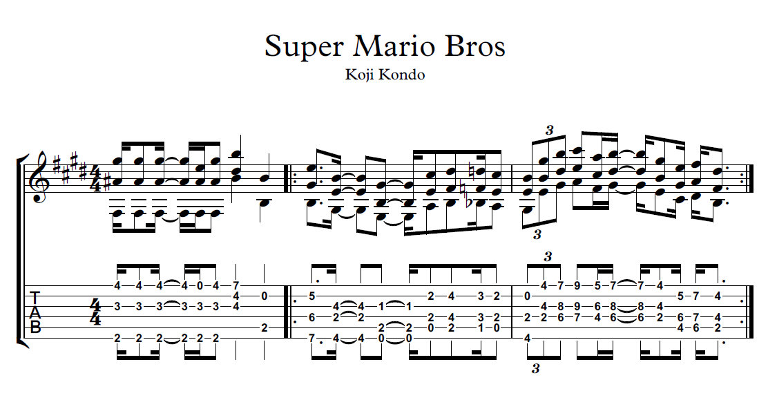 Super Mario Bros - Partitura y Tablatura | El Profe Mauro