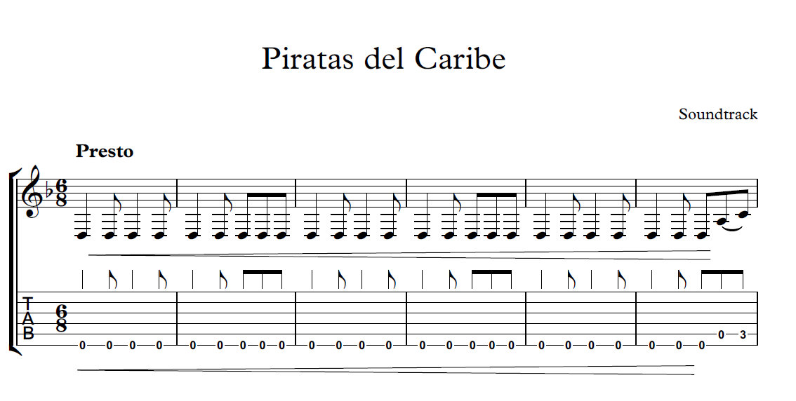 Ukelele. Piratas del Caribe. Partituras y Play Along por @javiamados -  Recursos para profes de Música