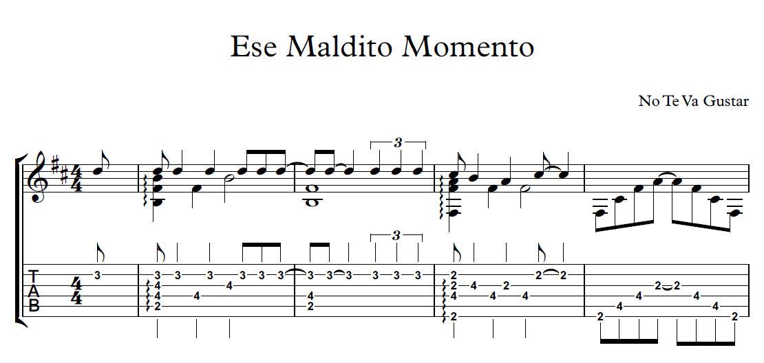 Ese maldito momento - Partitura y Tablatura | El Profe Mauro