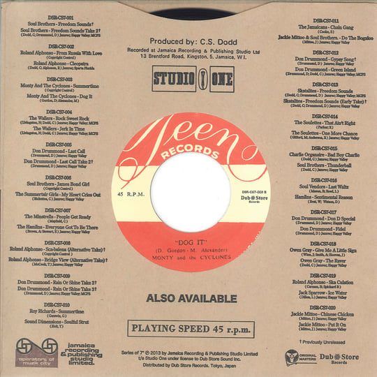 Monty And The Cyclones - Summertime / Dog It (Studio One - 7