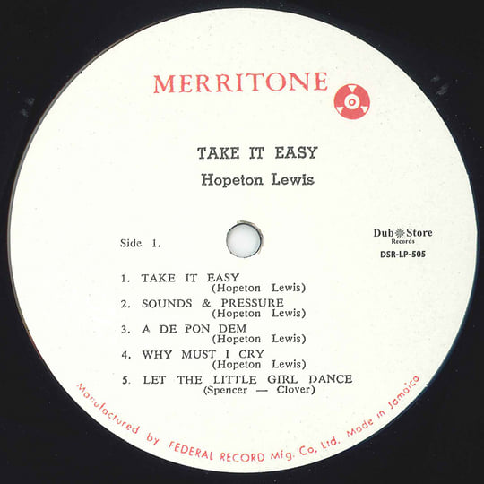 Hopeton Lewis - Take It Easy With The Rock Steady Beat | Dub