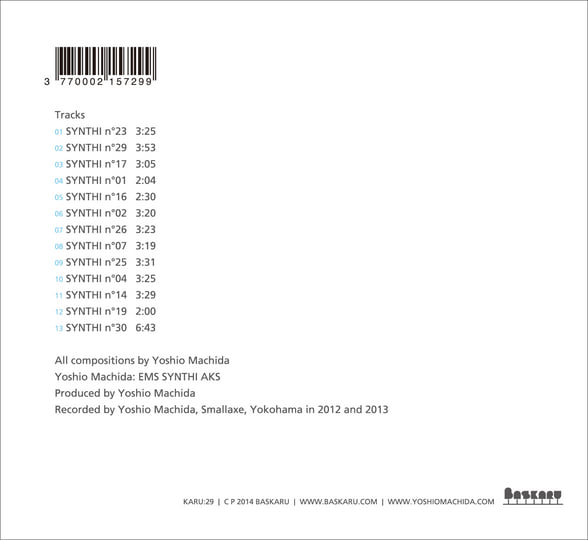 新品　YOSHIO MACHIDA 『MUSIC FOR THE SYNTHI』 Music from the SYNTHI #2 | Yoshio Machida | Amorfon