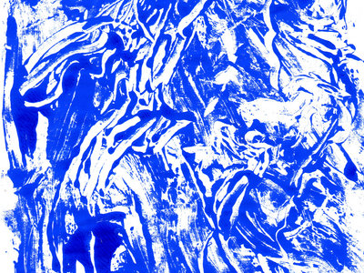 Monotype bleu original, tirage unique main photo