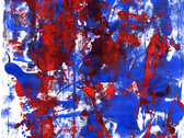 Monotype bleu et rouge original, tirage unique photo 