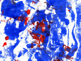 Monotype bleu et rouge original, tirage unique photo 