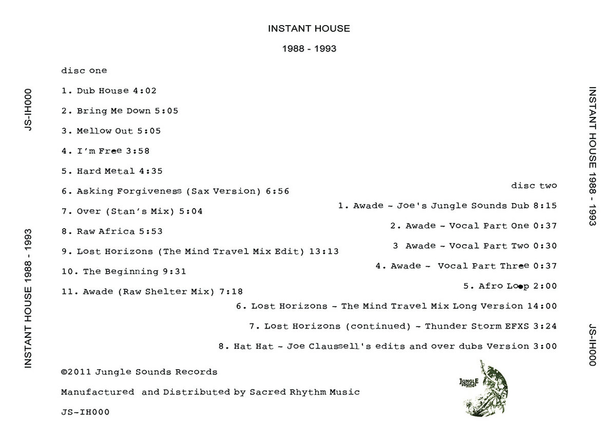 Instant House – 1988 - 1993 – CD (Album, Compilation) + CDr