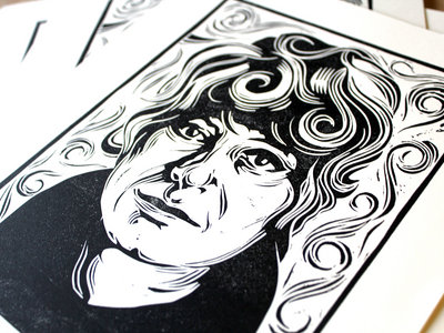 Shirley Collins Woodcut Print by Foghorn Hayes main photo