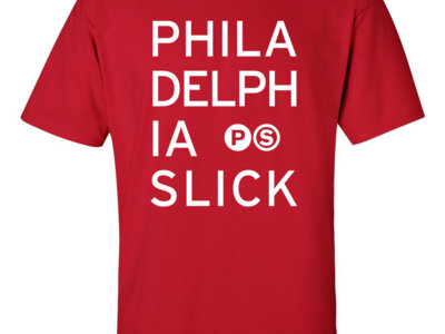Philade-delph-ia Slick Shirt (White on Red) main photo