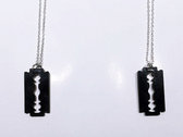 Handmade Acrylic Razor Blade Pendant & Chain (Black) photo 