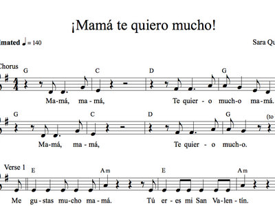 Mamá te quiero mucho sheet music - via email main photo