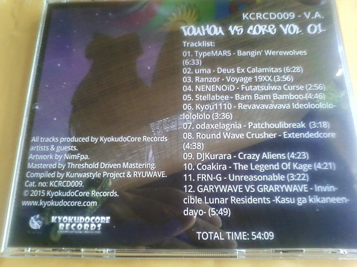 KCRCD009 - V.A. - Touhou vs Core Vol. 01 | Various Artists