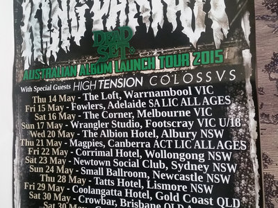 King Parrot/High Tension/Colossvs tour poster main photo