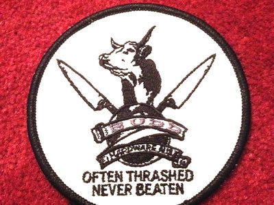 "Often Thrashed Never Beaten" Budd Logo Patch main photo