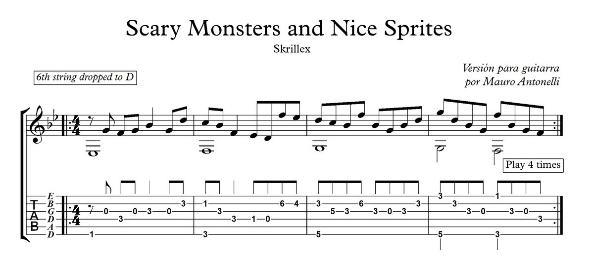 Scary Monsters And Nice Sprites Melodia Version Para Guitarra El Profe Mauro Scary Monsters And Nice Sprites Melodia Version Para Guitarra El Profe Mauro