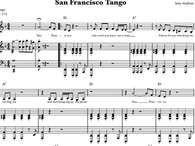 San Francisco Tango - sheet music in original recorded key main photo