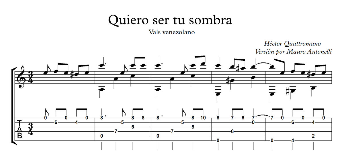 Quiero ser tu sombra (Versión para guitarra solista) | El Profe Mauro