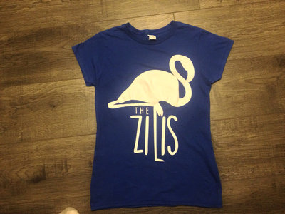 Womens Flamingo Design T-shirt (BLUE) main photo