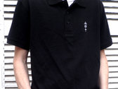 RAVE OR DIE Polo Black - front black & white embroidered logo / M, L photo 