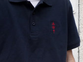RAVE OR DIE Polo Blue Navy - front blue & red embroidered logo photo 