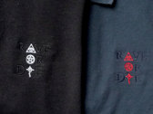 RAVE OR DIE POLO - front blue & red embroidered logo - BLUE NAVY photo 