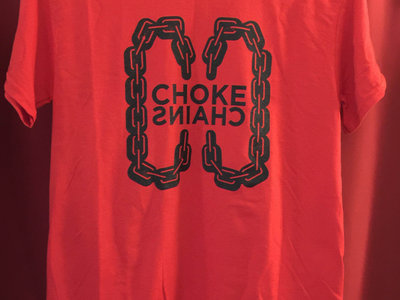 choke chains logo shirt - black on red main photo