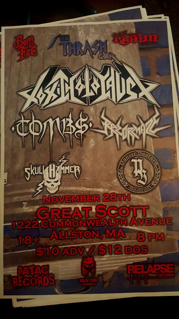 toxic holocaust tombs razormaze show flyer 11 28 2010 toxic holocaust flyers