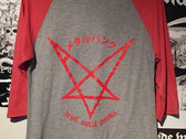 "Evil Triumphs Again" 3/4 Sleeve Raglan Shirt photo 