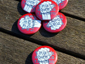 Truth Equals Treason button badge (red with white/grey fist logo) photo 