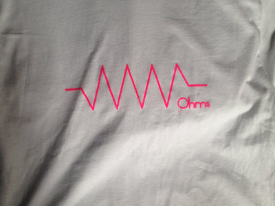 Ohms logo tee (pink on white) main photo